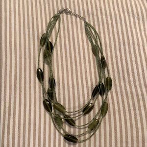 Beaded necklace - forest green